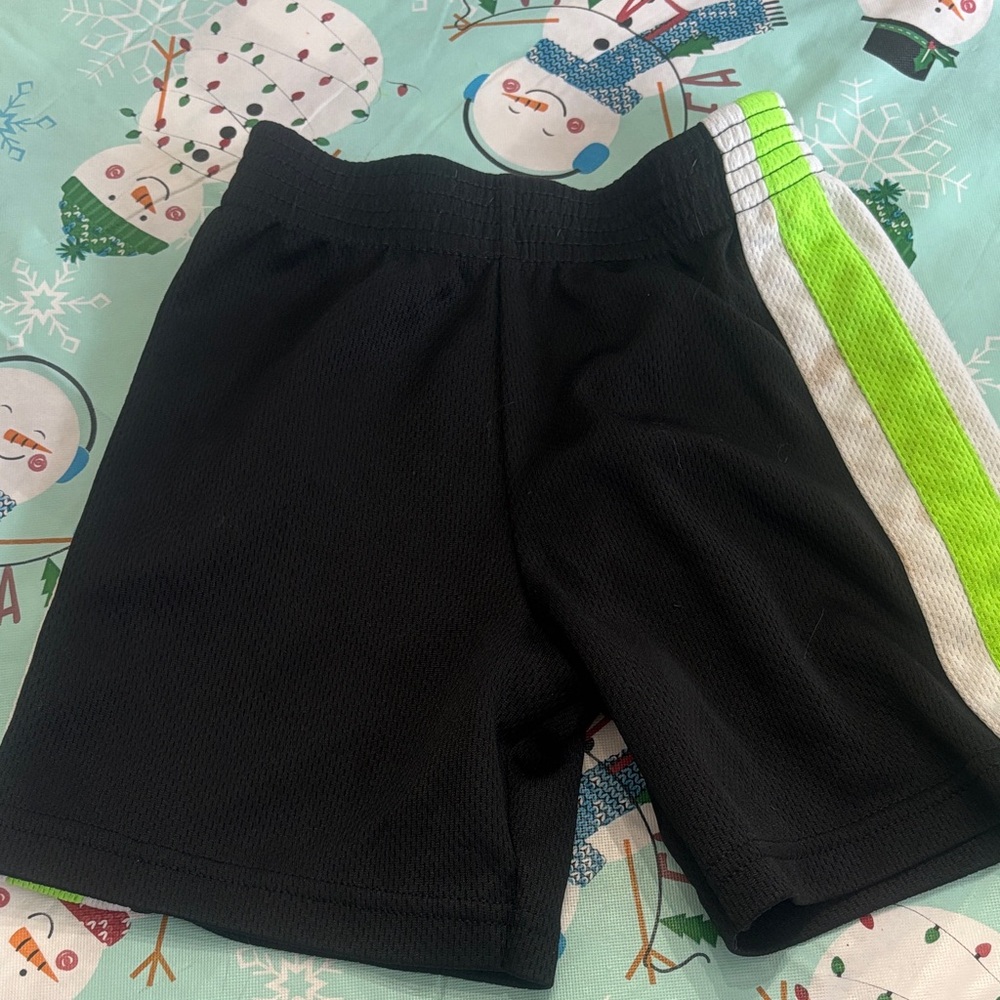 🟢10/$10 - Garanimals Black Shorts with Green and White Stripes